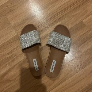Steve Madden Rhinestone Slides Sz 8